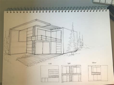 Modern House Exterior Design Drawing