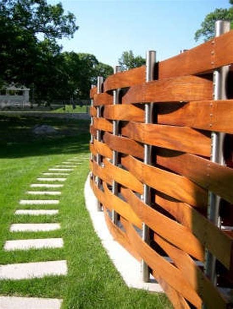 70 Stunning Creative Fence Design Ideas For Home Yard Wood Fence