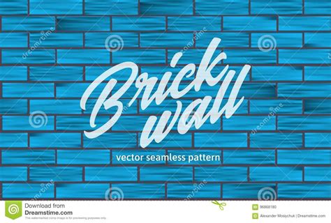Blue Brick Wall Texture Seamless Pattern Stock Vector