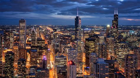 Cityscape Skyscraper Chicago Lake Michigan In Illinois Travel Hd