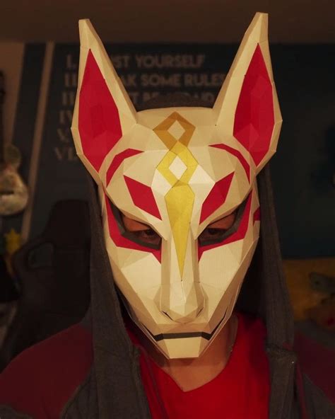 Fortnite Drift Mask Papercraft Timelapse Free Template Papertrophy