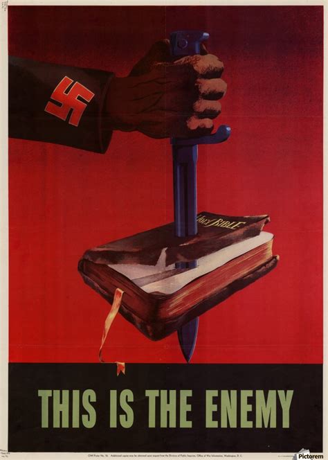 World War II American Patriotic Anti Nazi Poster VINTAGE POSTER