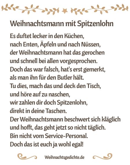 Jetzt hast du mich zum weinen gebracht.vor lauter lachen! Weihnachtsmann mit Spitzenlohn - Weihnachtsgedicht zum ...