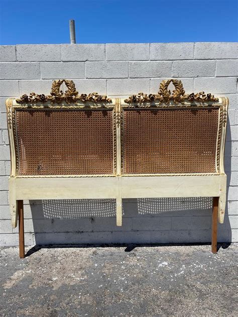 Antique Headboard French Provincial Rococo Shabby Chic Bedroom