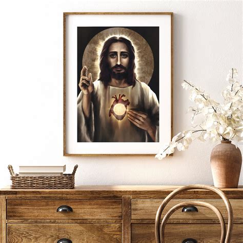 Jesus Eucharistic Heart Catholic Fine Art Print Etsy