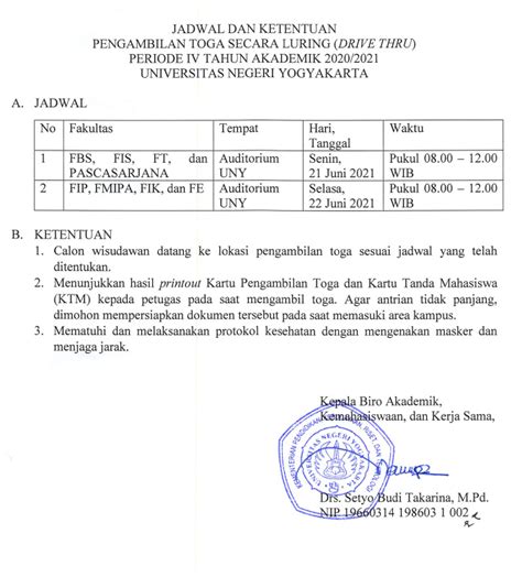 Jadwal Pengambilan Paket Toga Calon Wisudawan Periode Iv Ta 20202021