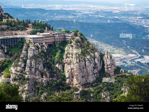 Benedictine Abbey Santa Maria De Montserrat On Montserrat Mountain In