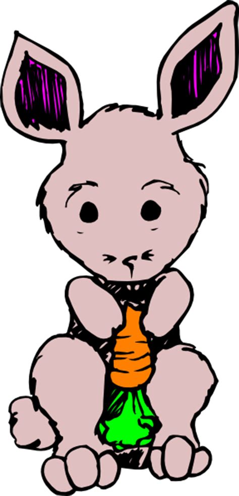 Purple Bunny Eating A Carrot Clip Art At Vector Clip Art Online Royalty Free