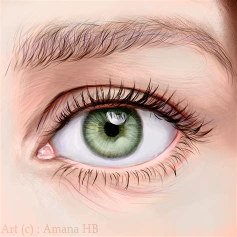 Realistic Eye Drawing By Amanahb