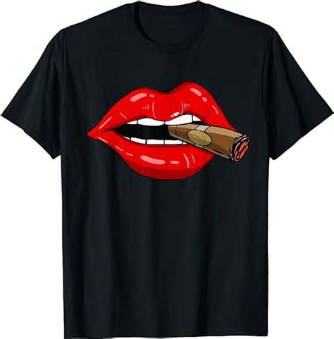 Sexy Lips Smoke Cuban Cigar Red Lips Smoking Cigar Sexy Lips T Shirt