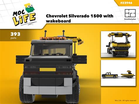 Lego Moc Chevrolet Silverado 1500 Quad Cab Long Bed With Wakeboard By