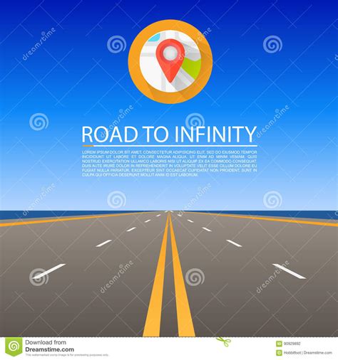 Road To Infinity Road Vector Highway Vector Illustration Road Sky