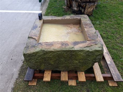 Reclaimed Large York Stone Trough Planter 30 Square 420kg Roofing