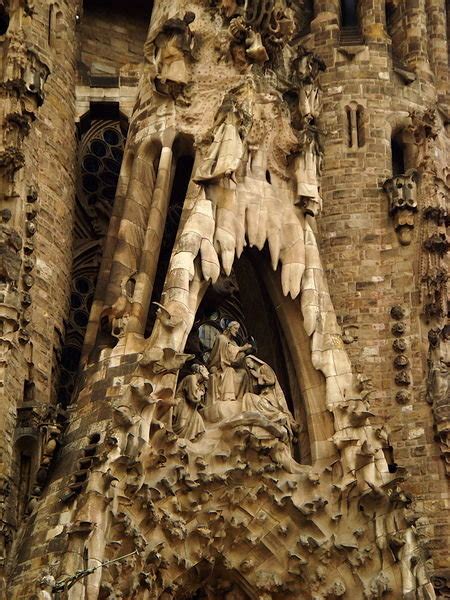 Closeup Of A Scene Of La Sagrada Familia Photo