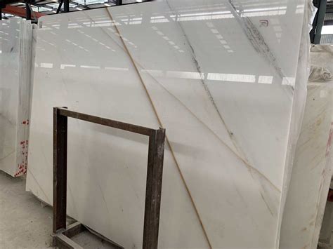Pure White Marble Slabs With Gold Line Oriental White Marble