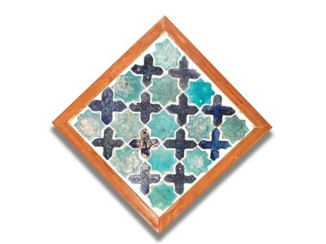 bonhams a kashan monochrome pottery tile panel persia 12th century