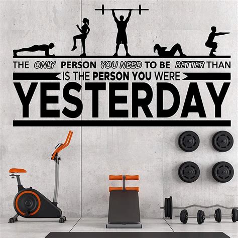 Inspirational Gym Wall Decals Workout Fitness Crossfit Exercise Room