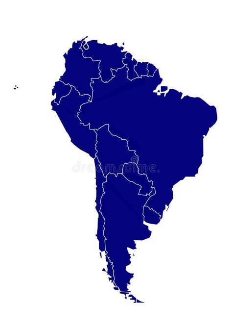 Vector Map Of South America Stock Vector Illustration Of Central