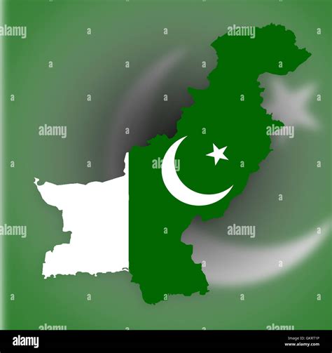 Map Of Pakistan With Their Flag Stock Photo Alamy