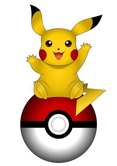 Vector Illustration Of Pikachu On Pokeball Isolated On White Background