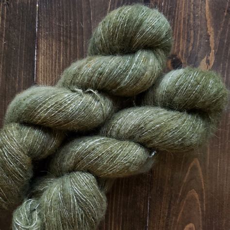 Cotton Fluff Olive You Lavender Lune Yarn Co