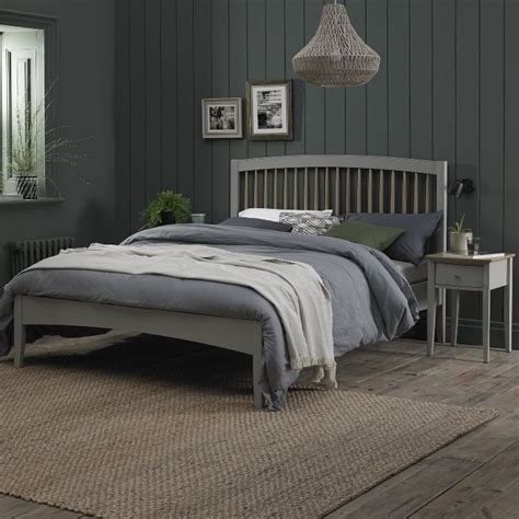 Whitby Grey And Oak Double Bed Frame By Bentley Designs