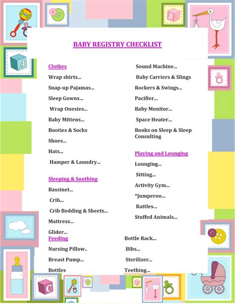 30+ Baby Registry Checklists (Newborn Baby Checklists) ᐅ TemplateLab