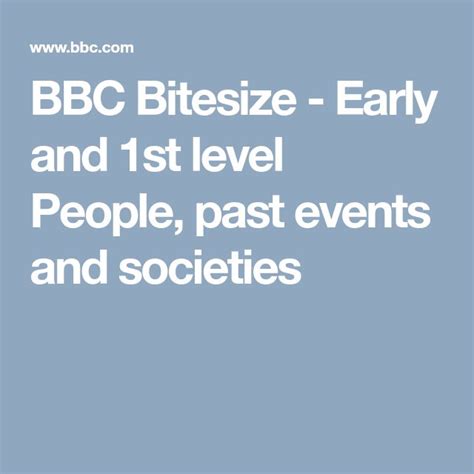 Bbc Bitesize Early And 1st Level People Past Events And Societies