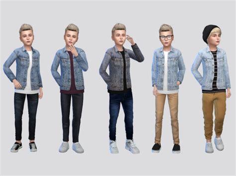 Jaxon Denim Shirt Jacket Boys By Mclaynesims At Tsr Sims 4 Updates
