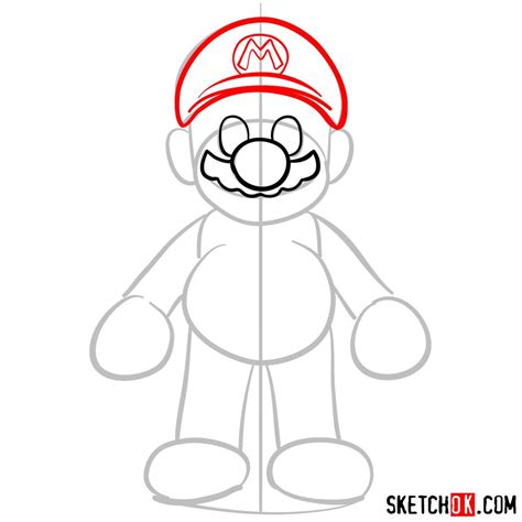 How To Draw Mario From Super Mario Games Sketchok Easy Drawing Guides