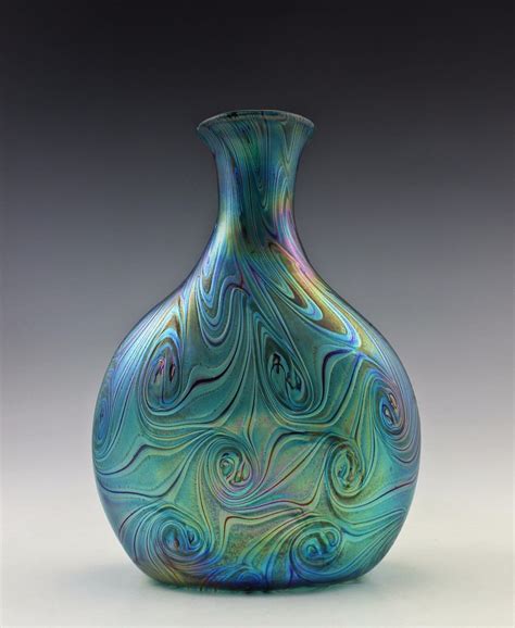 Glamorous Bohemian Art Deco Iridescent Collectibles Glass Vase Glass Art Bohemian Art Glass