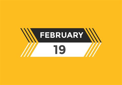 February 19 Calendar Reminder 19th February Daily Calendar Icon