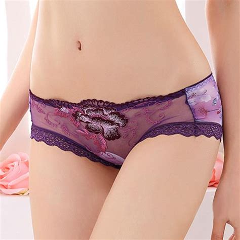 Hot Sexy See Through Lace Breathable Embroidered Panties