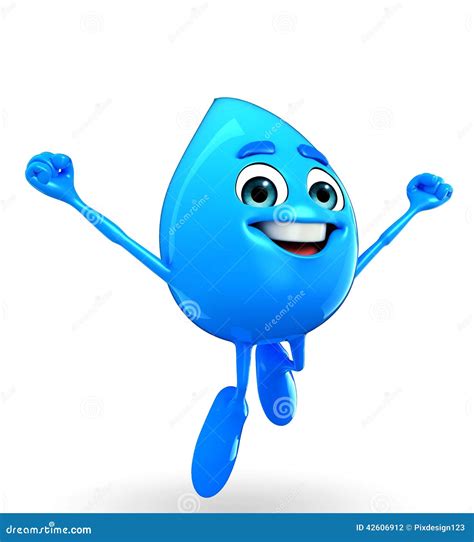 Water Drop Character Is Happy Stock Illustration Illustration Of Life