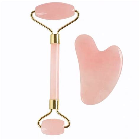 face roller facial massage roller natural rose quartz etsy