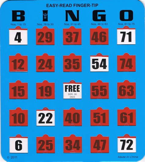 Buy Regal Games 100 Jumbo Easy Read Blue Fingertip Shutter Slide Bingo Cards Online At