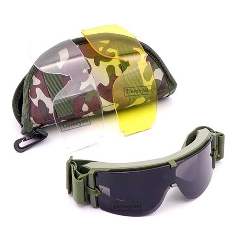 Military Tactical Glasses 3 Lens Army Airsoft Ballistic Protective Eyewear Windproof Hunting