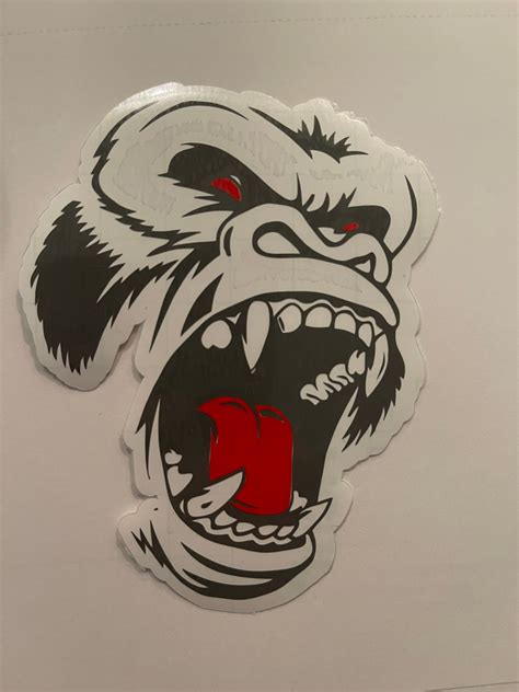 Two Toned Angry Gorilla Vinyl Decal Etsy
