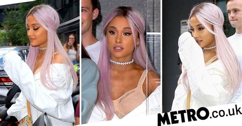 Ariana Grande Debuts Lavender Hair Gone Is The Iconic Ponytail