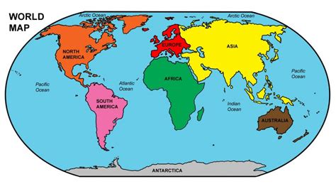 Label The Continents And Oceans