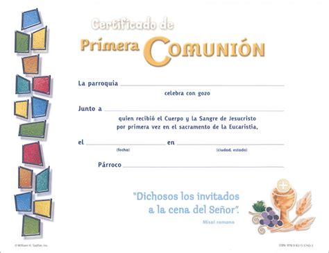 We Believe And Celebrate First Communion Bilingual Certificate