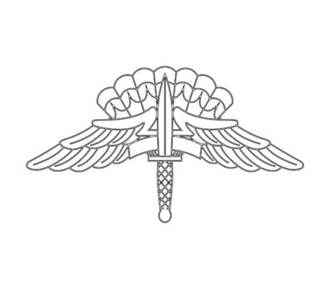 Us Army Military Free Fall Parachutist Halo Badge Vector Etsy Denmark