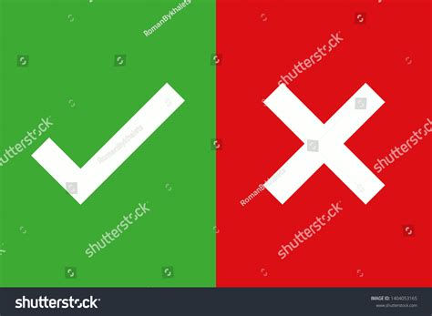 Yes No Signs On Green Red Stock Vector Royalty Free 1404053165