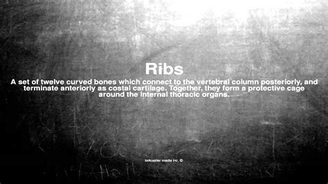 Medical Vocabulary What Does Ribs Mean Youtube