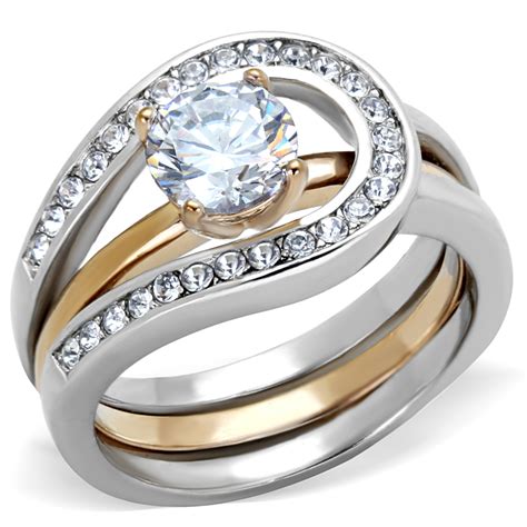 Get the best deal for diamond rose gold engagement & wedding ring sets from the largest online selection at ebay.com. CJE2032 Two-Tone IP Rose Gold Wedding Ring Set