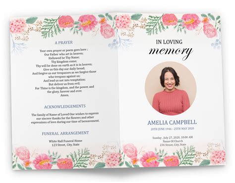 Design And Templates Stationery Editable Ms Word Diy Printable Memorial