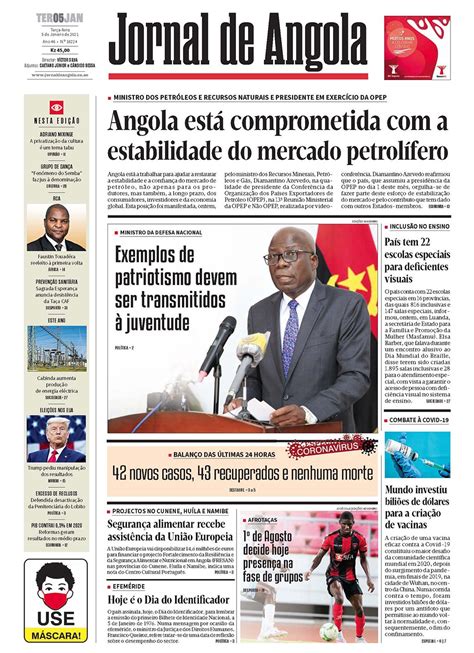 Jornal De Angola Terça 05 De Janeiro De 2021
