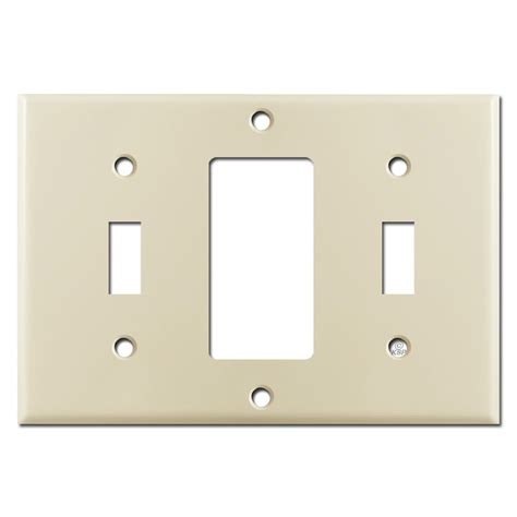 Toggle Rocker Toggle Combo Triple Wall Switch Plate Cover Ivory