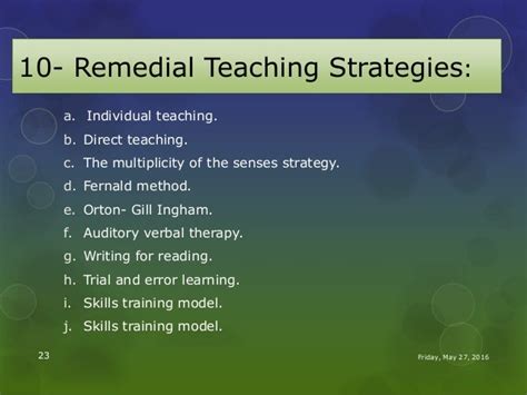 Remedial Teaching Strategies