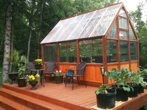 Awesome Greenhouse On Backyard Deck For Incredible Garden Idea Outdoor